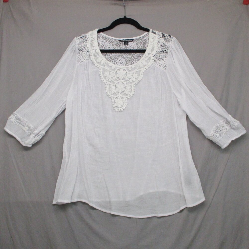 Zach & Rachel BOHO‎ Sheer Blouse White Women Size | 1X